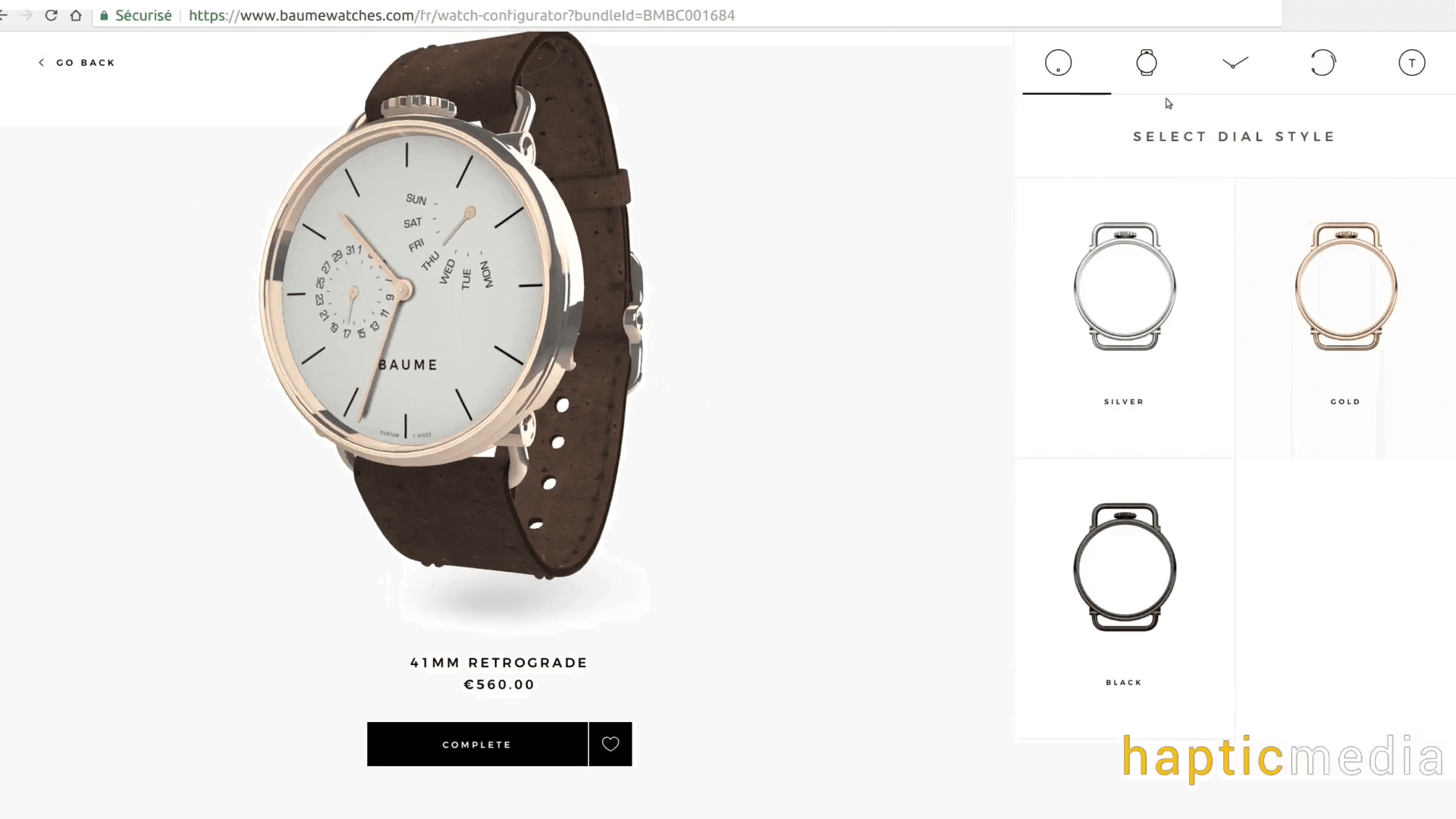 Baume Watches 3D Configurator