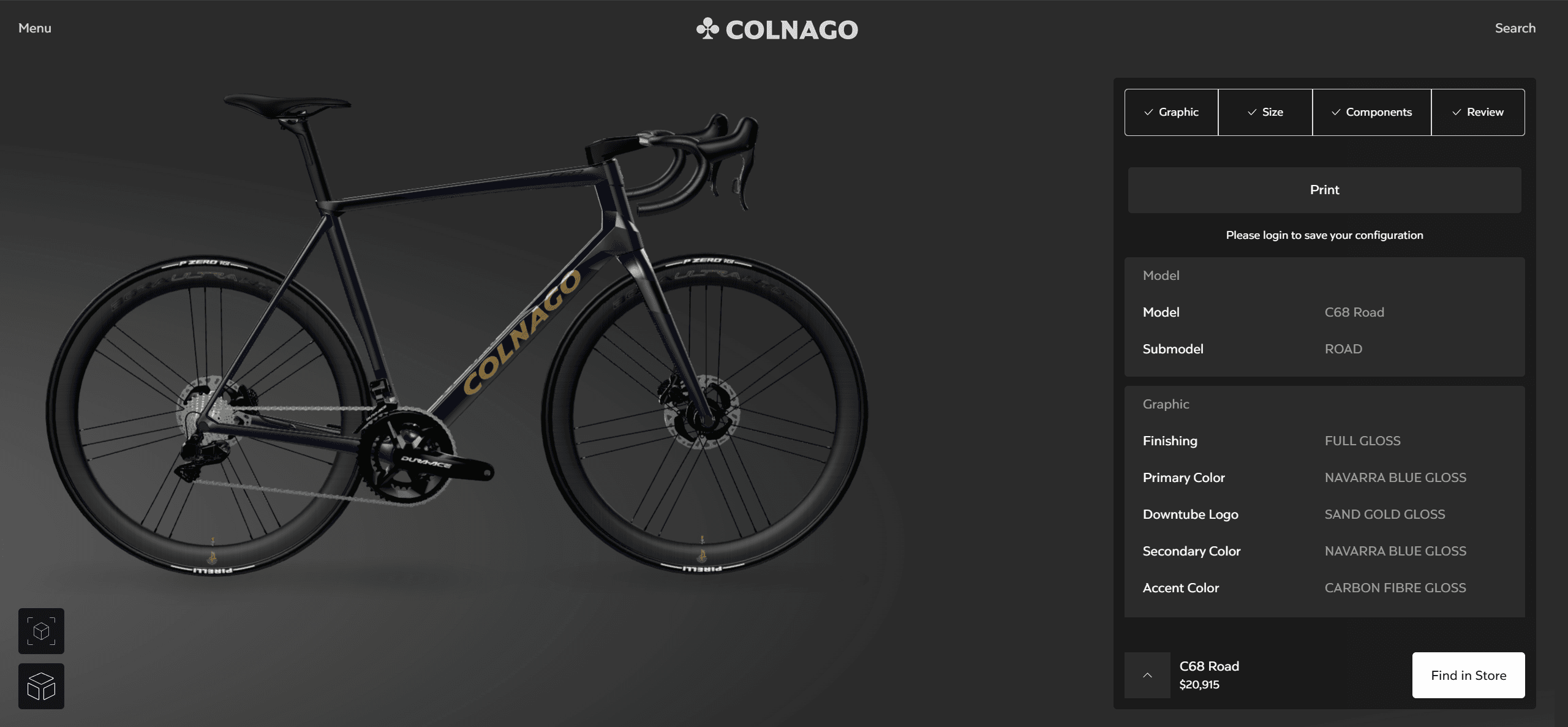 Colnago Bike 3D Customizer screenshot 1