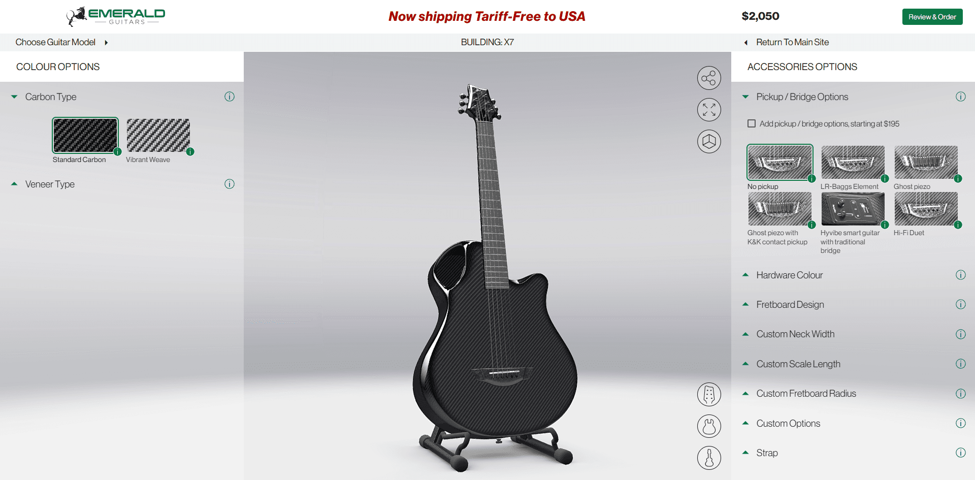 Emerald Guitars 3D Configurator