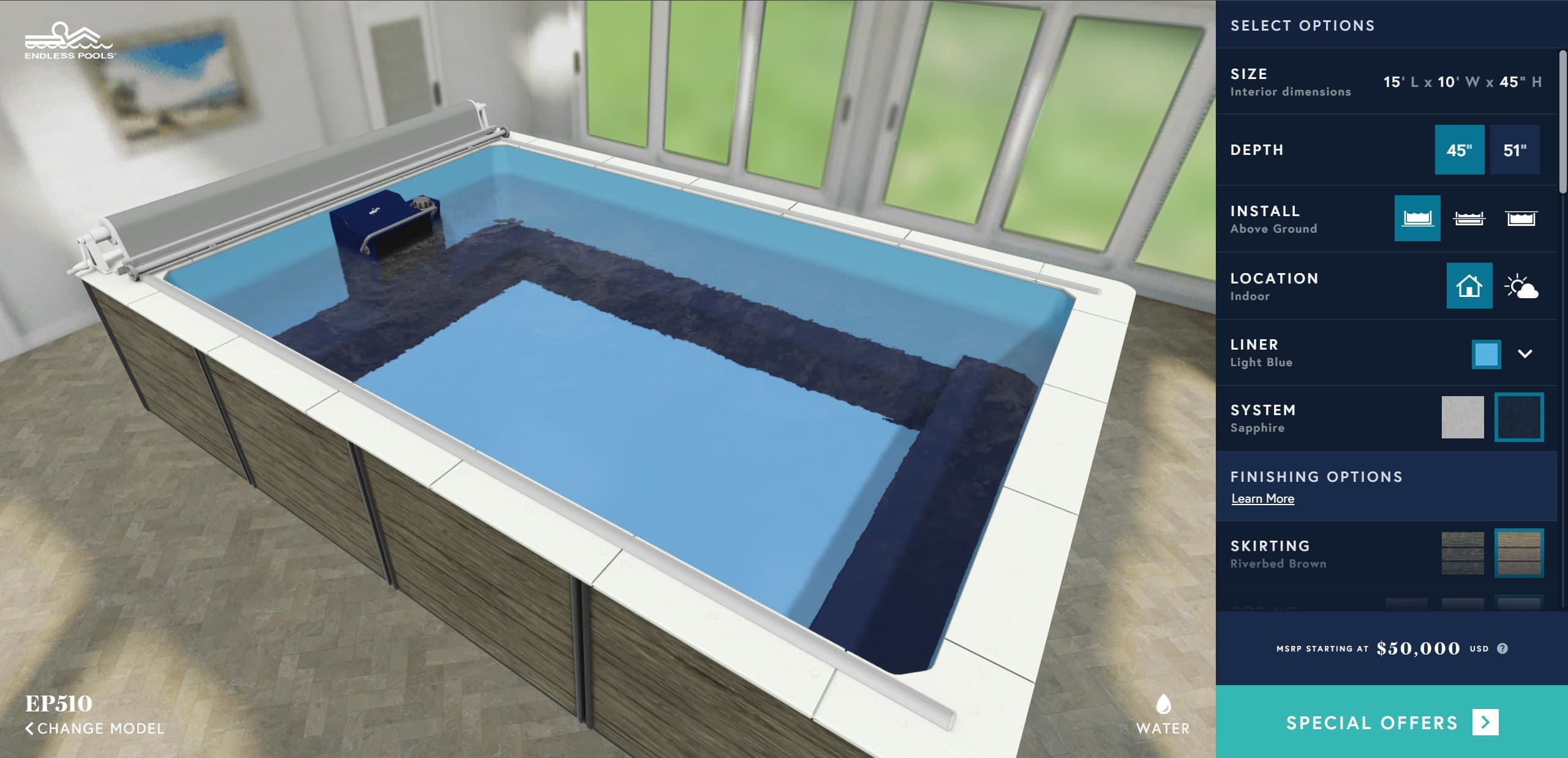 Endlesspools Pool 3D Configurator