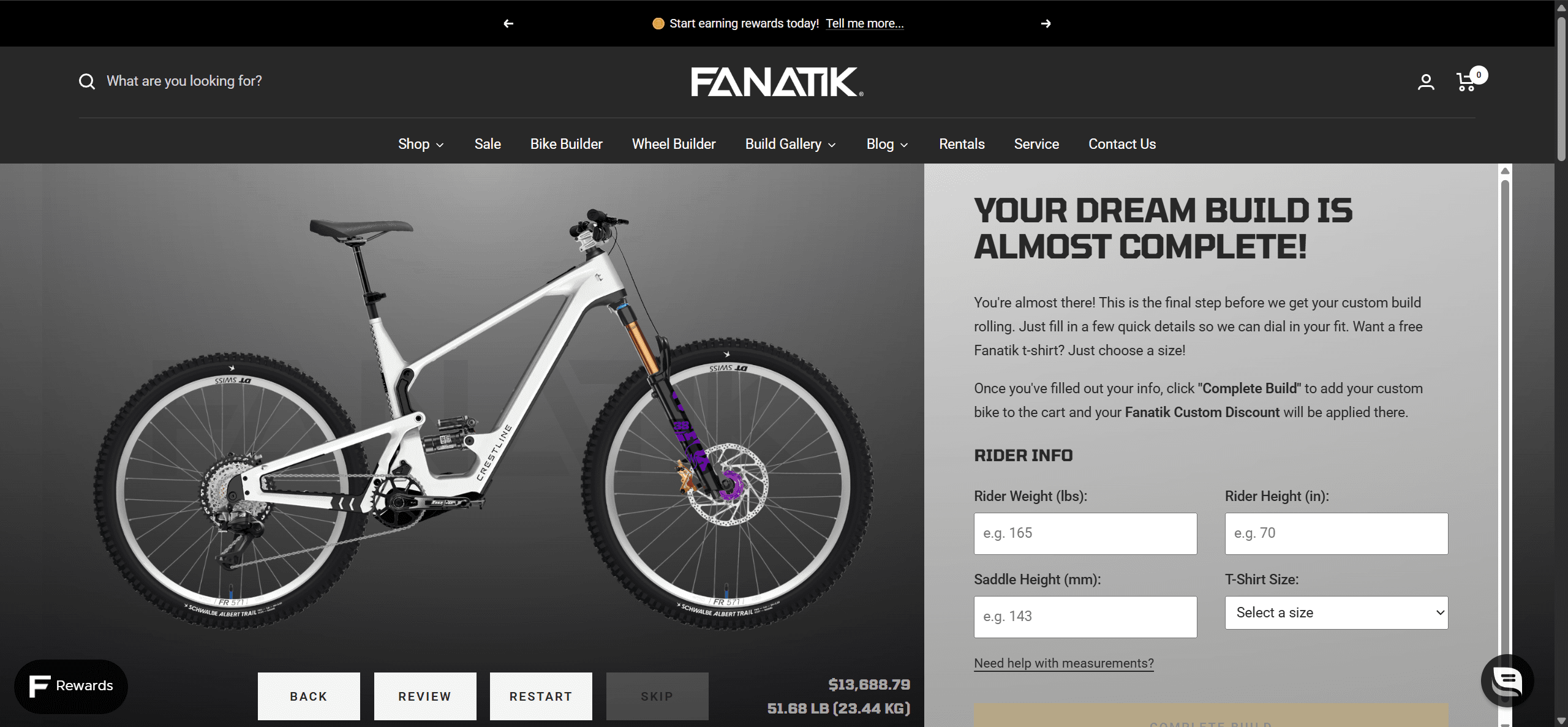 Fanatik Custom Mountain Bike 3D Builder