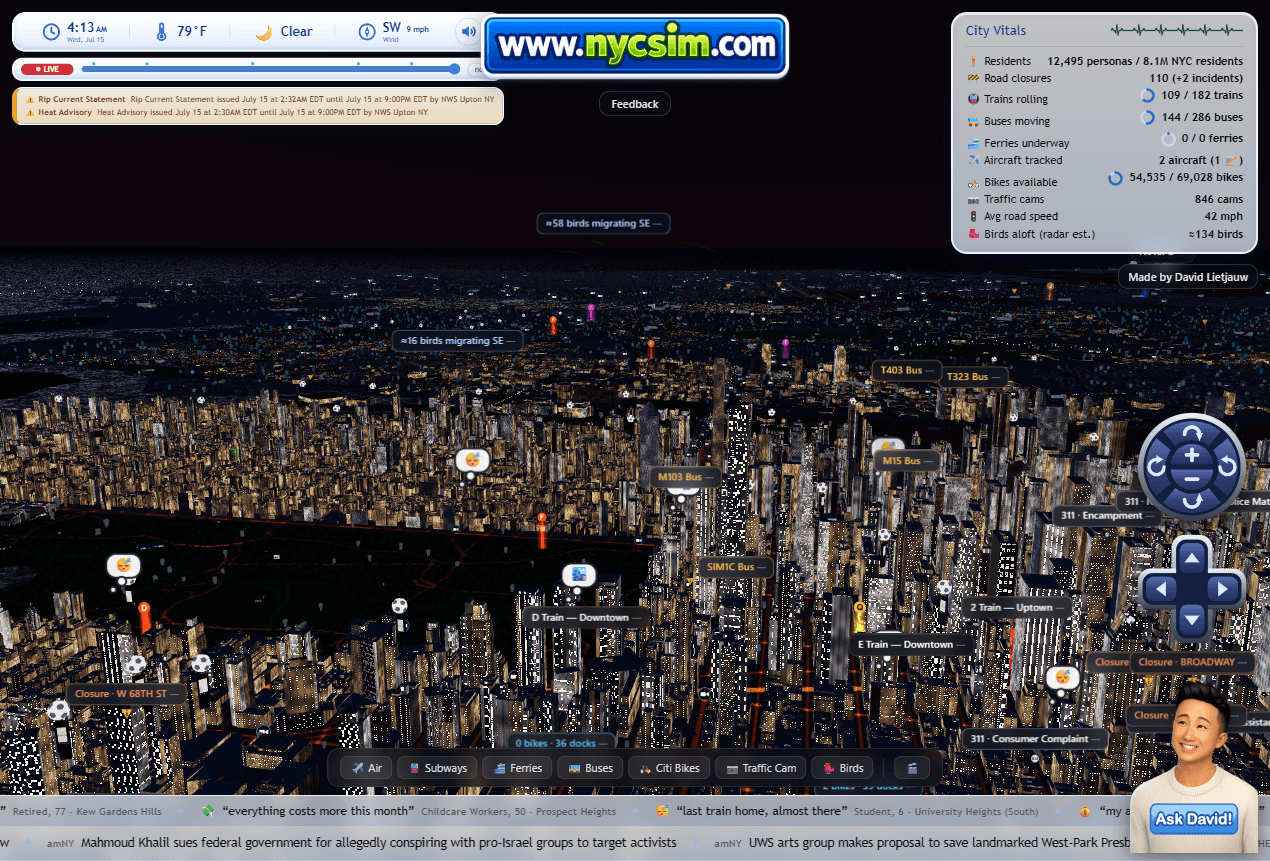 NYC Real-Time 3D City Simulator