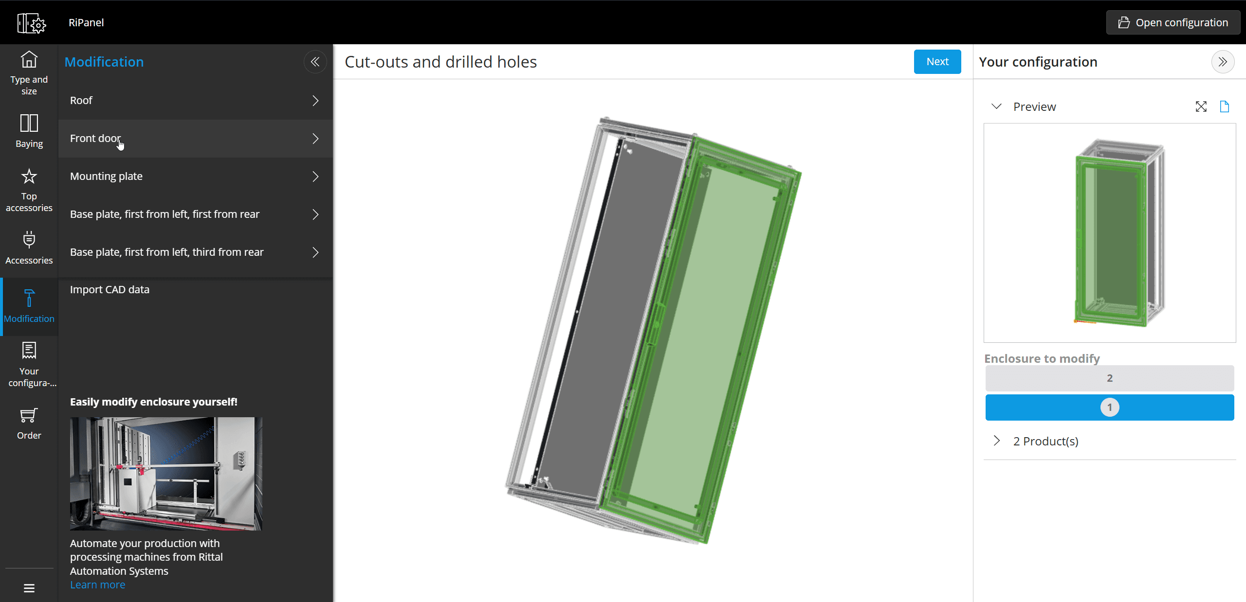 RiPanel Enclosures 3D Configurator