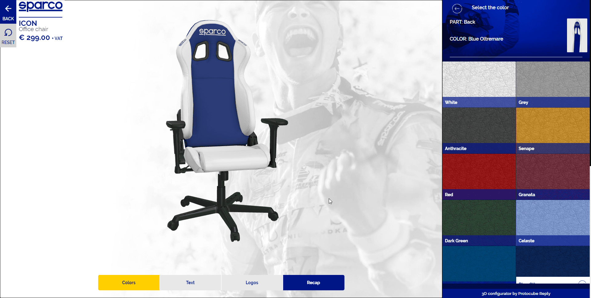 Sparco Chair 3D Configurator