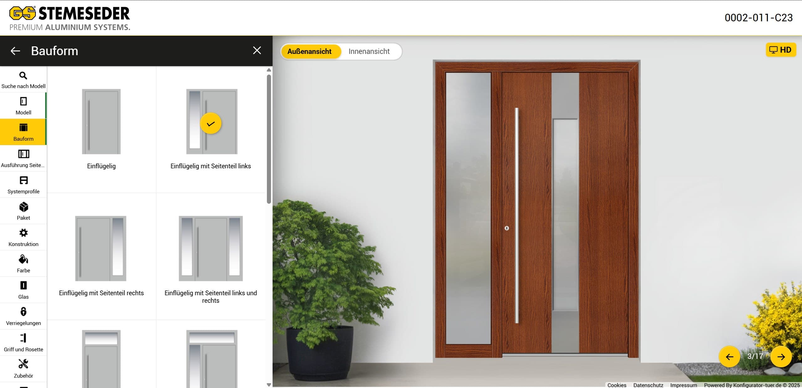 Stemeseder Door 2D Configurator
