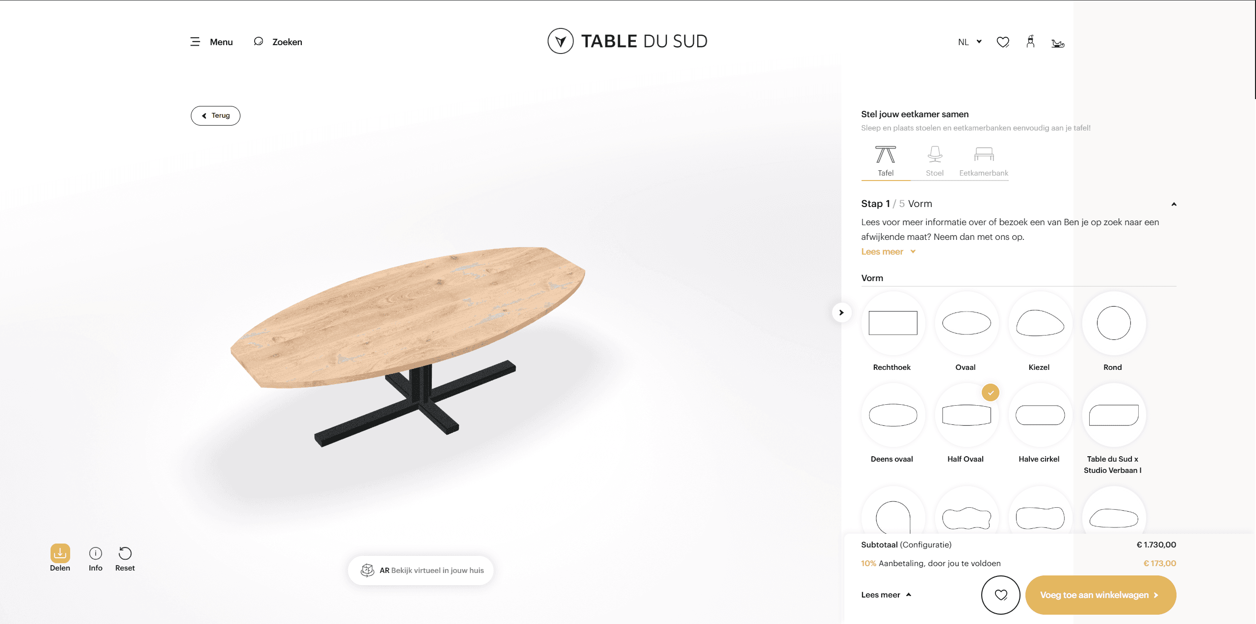 TABLE DU SUD 3D eCommerce Website